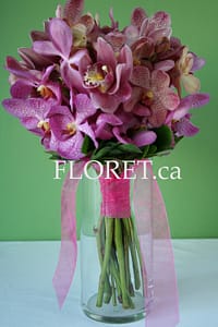 pink_cymbidium_mokara_wedding_bouquet Wedding Bouquet of Deep Pink Orchids