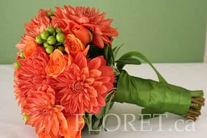 Bouquet of Burnt Orange Dahlias And Roses | Floret.ca