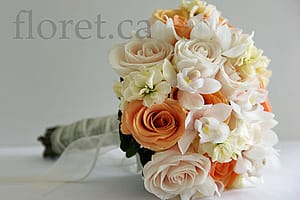 Peaches and Cream Bridal Bouquet | Floret.ca