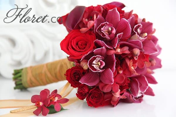 red_cymbid_bridal_bouquet